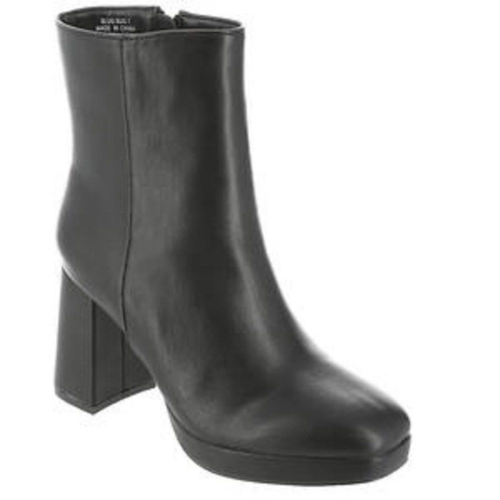 CORKYS Slug Bug Black Faux Leather Platform Chunky Heel Ankle Boots Women 11 NWT